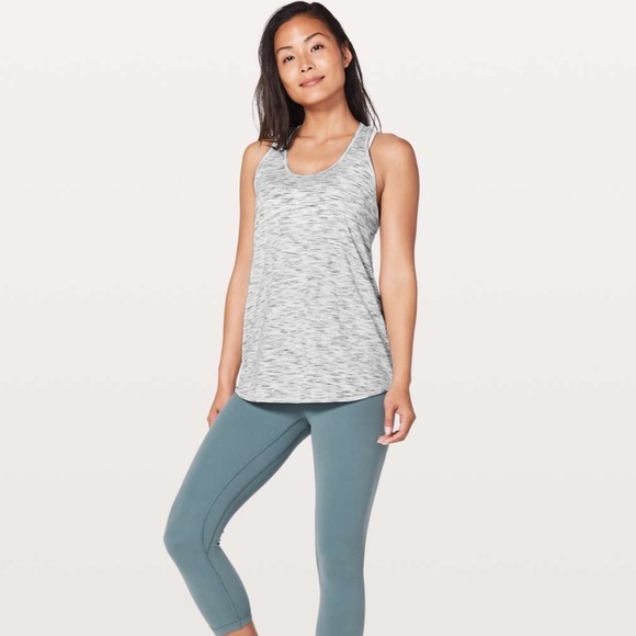 Lululemon Essential Tank Top in Tiger Space Dye Black White - Picture 2 of 8